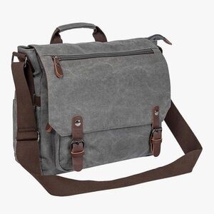 Gray Canvas Messenger Bag